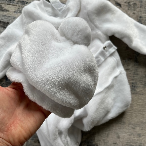 Long Sleeve Snowman Face Christmas Velour Coverall - Picture 4 of 8